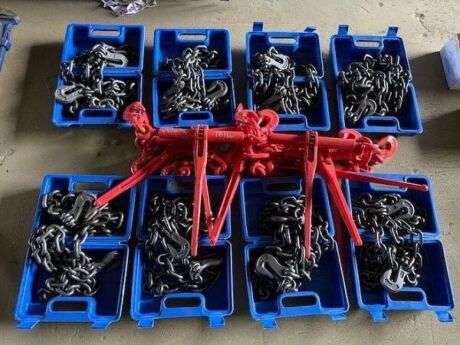 8 x Lashing Chains and 8 Load Binders