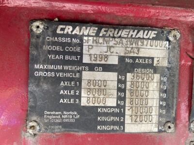 1998 Crane Fruehauf Triaxle Flat Trailer - 9