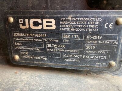 2019 JCB 55Z-1 - Excavator - 16