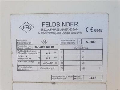 2008 Feldbinder 50m³ 3 Pot Belly Triaxle Tanker Traile - 9