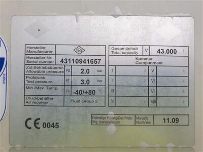 2009 Feldbinder 43m³ 3 Pot Belly Triaxle Tanker Trailer - 9