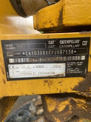 2016 CAT 308E 2CR Excavator  - 10