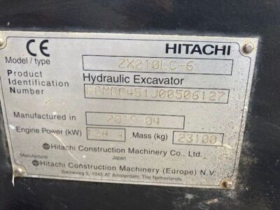 2019 Hitachi ZX210LC-6  Excavator - 9
