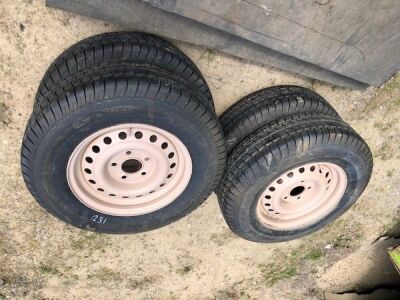 4 x Trailer Wheels and New Tyres  - 2