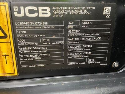2018 JCB 540 170 Telehandler - 16