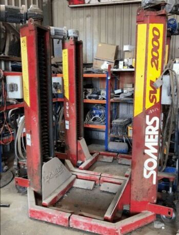 4x Somers SVL 2000 28 Tonne Phase Truck Heavy Duty Mobile Column Lifts
