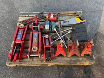 Quantity of Trolley, Bottle Jacks, Axle Stands Etc