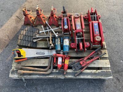 Quantity of Trolley, Bottle Jacks, Axle Stands Etc - 2