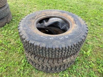 3x 9.00 R20 Tyres, Flaps and Tubes 