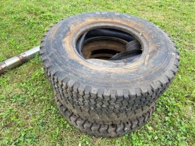 3x 9.00 R20 Tyres, Flaps and Tubes  - 3