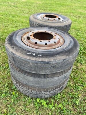 6x 9.00 R20 Tyres