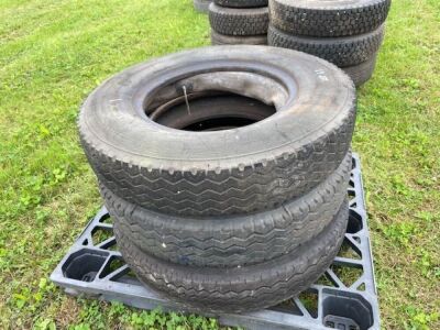 3x 8.25 R20 Tyres & 1 Rim  - 3