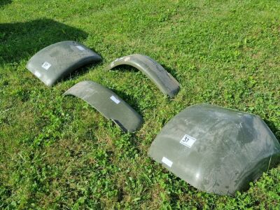 Full Set of 4 New Fibreglass Bedford KM Wings and Mudguards