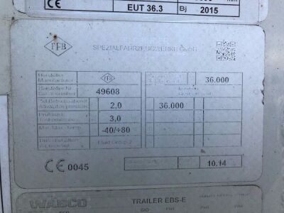 2015 Feldbinder 36m³ 2 Pot Belly Triaxle Tanker Trailer - 11