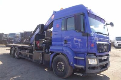 2008 MAN TGS 26 440 6x2 Rear Steer Drawbar Crane Flat