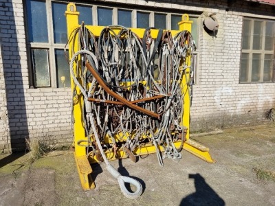 Qty Lifting Cables & Steel Storage Rack