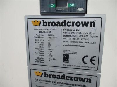 2014 Broadcrown BCJD40-50 Generator - 4