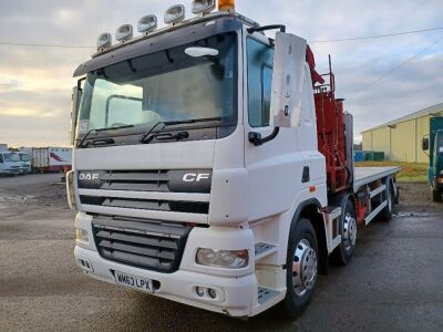 2013 DAF CF 8x2 Rear Lift Crane Flat 