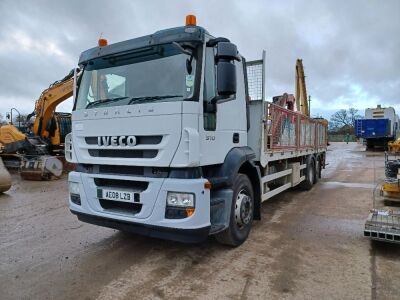 2008 Iveco Stralis 310E5 6x2 Rear Steer Dropside Crane Flat - 5