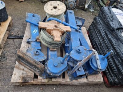 Qty Trailer Legs & Rolls of Steel Cable - 3