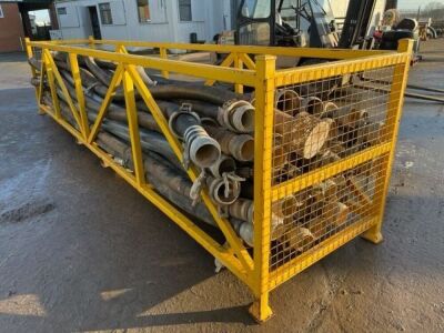 Qty of 6m Vacuum / Suction Pipes c/w Steel Storage Frame