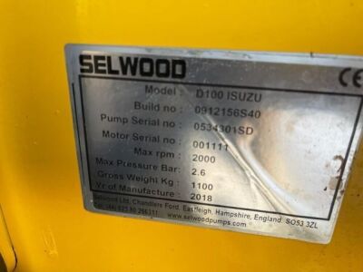 2018 Selwood D100 Water Pump  - 9