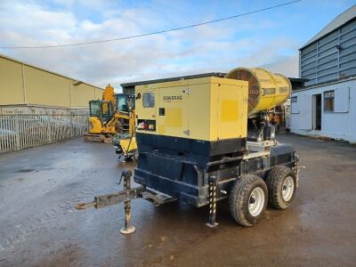 2019 Generac Dustfighter 7500 Dust Suppression Unit Mounted on Drawbar Tandem Axle Water Tank