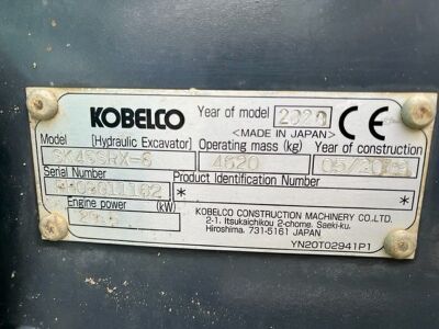 2020 Kobelco SK45SRX-6 Excavator - 15