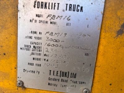 1993 Toyota FBM16 Electric Forklift - 10