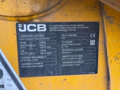 2018 JCB 3CX T4F Eco 14HFWA Backhoe - 12