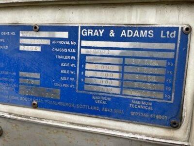 2004 Grays & Adams Triaxle Double Deck Fridge Trailer - 4