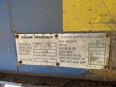 1994 Crane Fruehauf Triaxle Curtainside Trailer  - 11