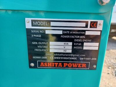 2022 Ashita AG3 30A1 30kva Portable Generator - 5