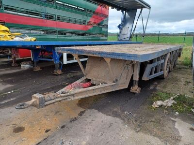 2004 OKM Triaxle Drawbar Flat trailer