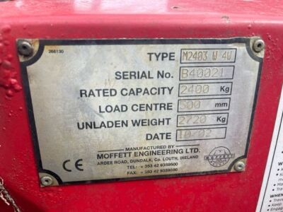 2002 Moffat M2403 W 4W Forklift - 4