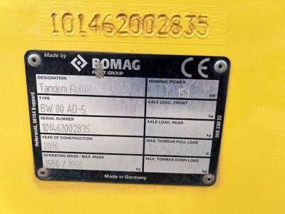 2016 Bomag BW80 AD-5 Roller - 5