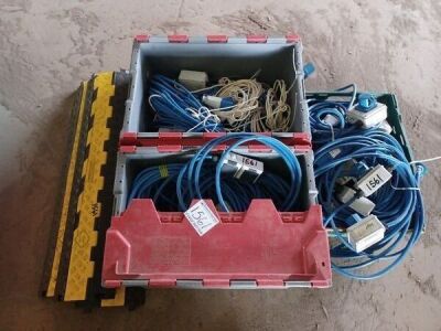 Quantity of Misc Electrical Extension Leads, Light Fittings & Cable Protectors