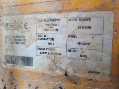 2019 JCB FP1550W Compactor Plate - 6