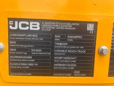2020 JCB 536-95 Agri Pro Telehandler - 18