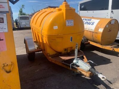 2,500ltr Water Bowser on Single Axle Drawbar Trailer