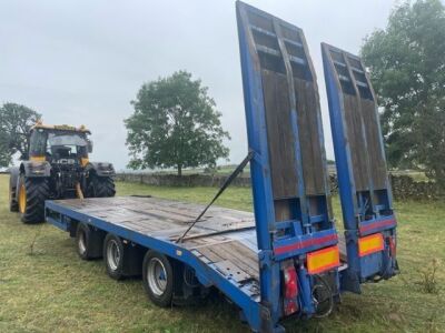 2002 Andover Triaxle Drawbar Beavertail Flat Trailer - 2