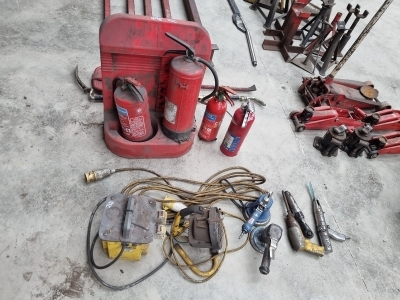 Pneumatic Tools, Light, Transformer + Fire Extinguishers