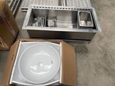 Hot Water Catering Unit Plus Ceramic Sink, Ceramic Toilet Plus Quantity Of Plastic Film