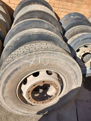6 x 295 / 80 / R22.5 Wheels + Tyres