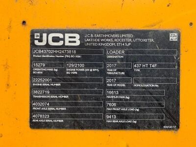 2017 JCB 437HT T4F Wheeled Loader - 8