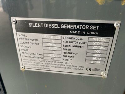 2022 Kawakenki KK60-III-SSS 60 KVa Diesel Generator - 2