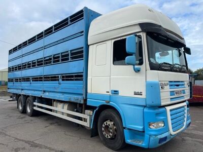 2008 DAF XF105-410 6x2 Rigid Livestock Transporter