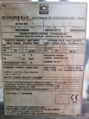 2012 Containerised ICI Caldaire Sixen 800 Boiler - 7