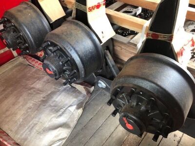 Trailer Set of 3 Unused SAF Drum Brake Axles - 6