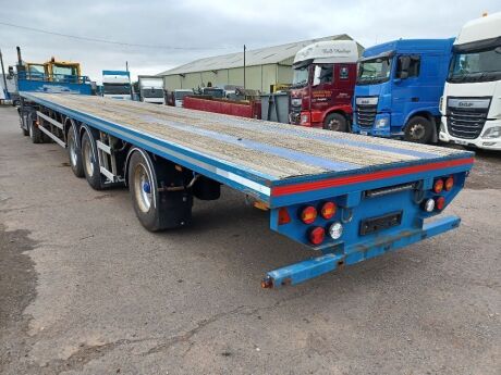 2018 SDC Triaxle 50ft Positive Rear Steer Flat Trailer 